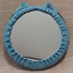 和猫の手鏡（一部遠州綿紬使用） 2枚目の画像