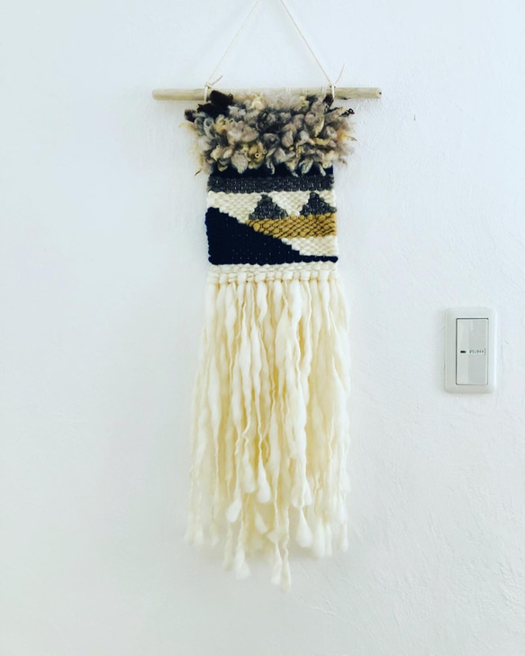 モロッコ風柄織hanging ネイビー 1枚目の画像