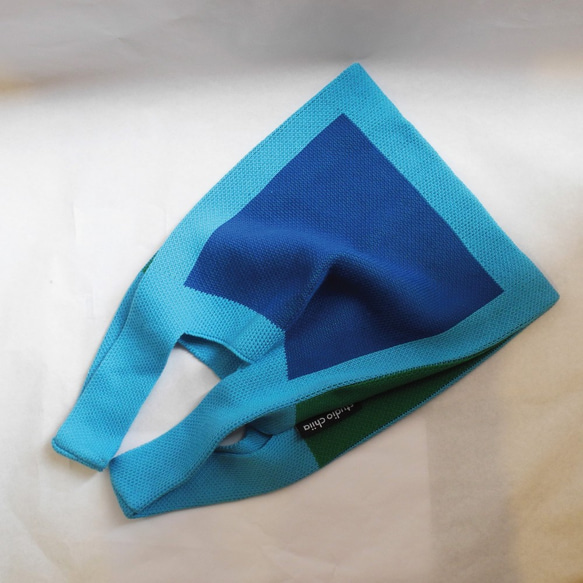 studio chiia 針織提袋 -  大尺寸 L - 沁涼水藍 第4張的照片