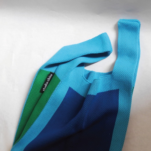 studio chiia 針織提袋 -  大尺寸 L - 沁涼水藍 第5張的照片