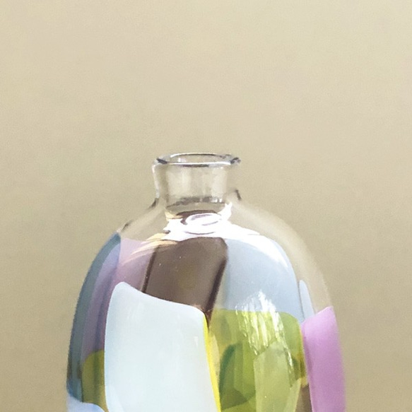 ガラス　からふるモザイク一輪挿し　purple 3枚目の画像