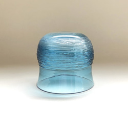 くるくるきらきらガラスの冷茶グラス　青色　 3枚目の画像