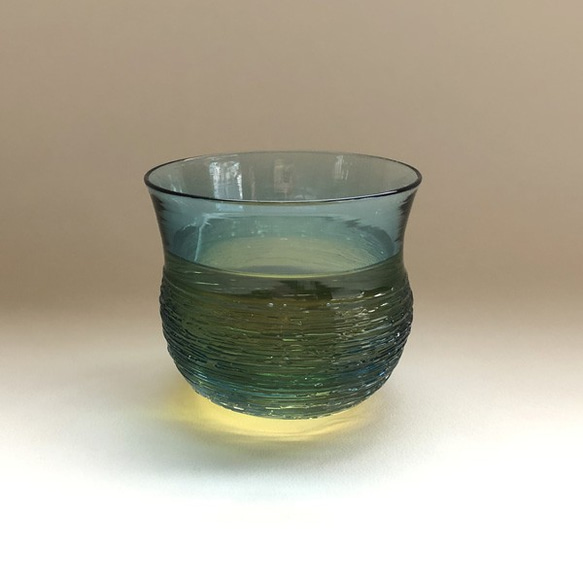 くるくるきらきらガラスの冷茶グラス　青色　 5枚目の画像