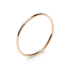 【K18PG華奢リング】FINE RING Smooth ピンクゴールド １ミリ幅 重ね着け プレゼント 2枚目の画像