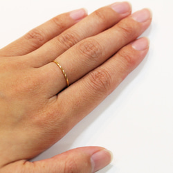 【K18PG華奢リング】FINE RING Smooth ピンクゴールド １ミリ幅 重ね着け プレゼント 3枚目の画像