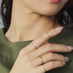 【K18PG華奢リング】FINE RING Smooth ピンクゴールド １ミリ幅 重ね着け プレゼント 6枚目の画像