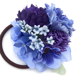 裏庭の花束の髪飾り　ブルー 3枚目の画像