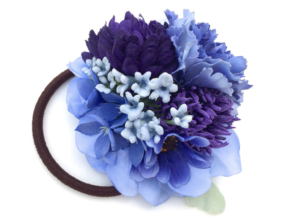 裏庭の花束の髪飾り　ブルー 3枚目の画像