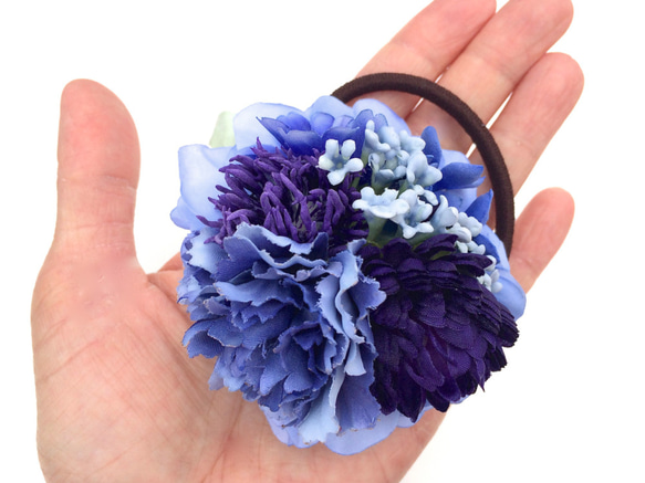 裏庭の花束の髪飾り　ブルー 5枚目の画像