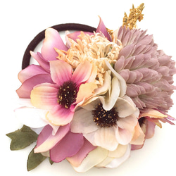 野原の花束の髪飾り　ノスタルジックピンク 2枚目の画像