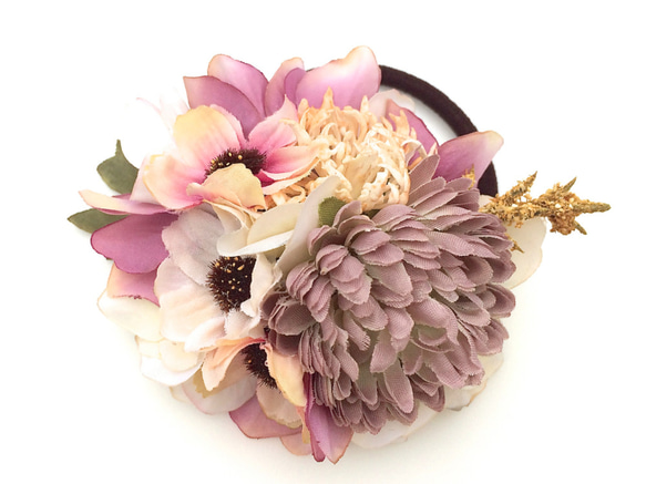 野原の花束の髪飾り　ノスタルジックピンク 3枚目の画像