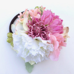 花集めの髪飾り　スプリングピンク 3枚目の画像