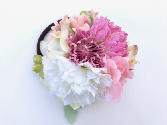 花集めの髪飾り　スプリングピンク 3枚目の画像