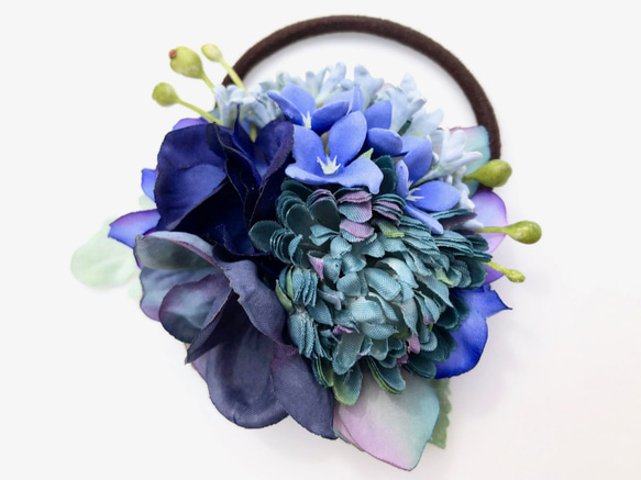 花集めの髪飾り　ブルーミックス 3枚目の画像