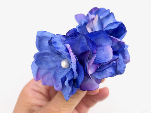 紫陽花のポニーフック　ブルー 4枚目の画像