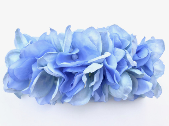 紫陽花のバレッタ　ライトブルー 2枚目の画像