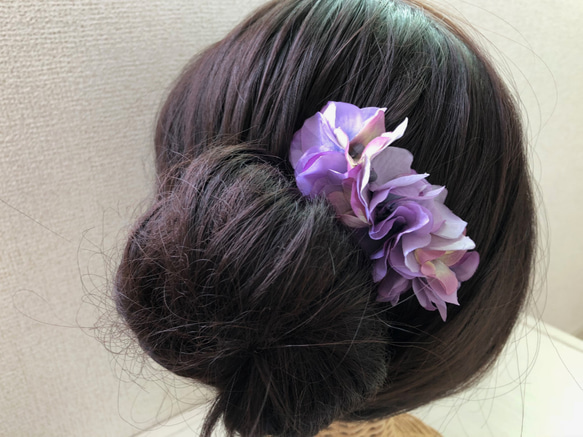 紫陽花のヘアコーム　ラベンダー 5枚目の画像