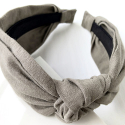 コットンリネンの結びカチューシャ　モカベージュ 7枚目の画像