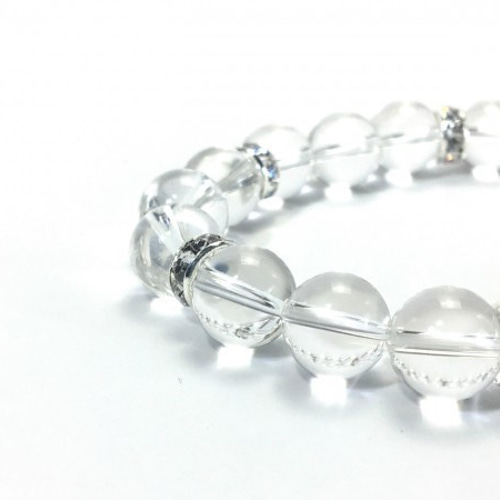 水晶 パワーストーン ブレスレット 天然石ブレス 10mm (ロンデル