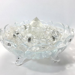 水晶 パワーストーン ブレスレット 天然石ブレス　10mm (ロンデル：シルバー) メンズ・レディース 5枚目の画像