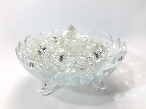 水晶 パワーストーン ブレスレット 天然石ブレス　10mm (ロンデル：シルバー) メンズ・レディース 5枚目の画像