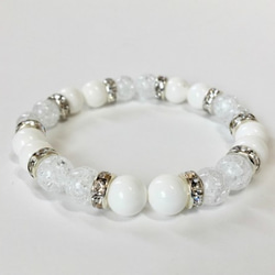 翡翠 ホワイトハーツ クラック水晶 シルバーvintage ブレスレット 828 翡翠 ホワイトハーツ クラック水晶 シルバーvintage