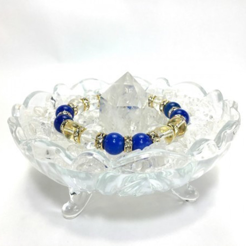 ブルーメノウと水晶を組み合わせたパワーストーン ブレスレット 天然石  