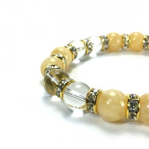 アラゴナイトと水晶を組み合わせたパワーストーン ブレスレット