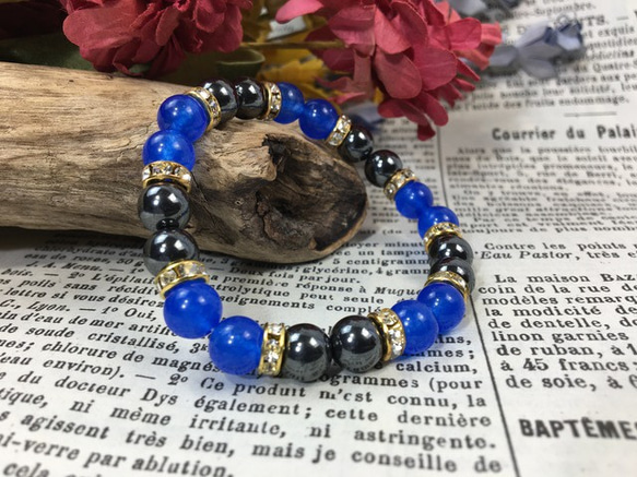 ヘマタイト ビーズブレスレット Stone Bracelet With Double Dorje Ball : (Hematite)｜ストーン