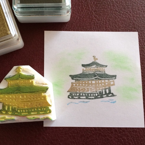 世界遺産シリーズ 金閣寺の消しゴムはんこ はんこ・スタンプ かめたん