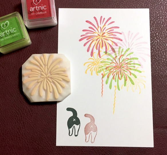 消しゴムはんこ　彼岸花(大) 彼岸花の大き目消しゴムはんこ