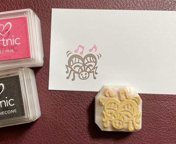 スズムシの消しゴムはんこ（持ち手つき） 1枚目の画像