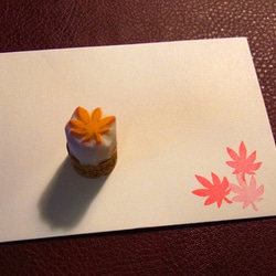 小さめ紅葉の消しゴムはんこ（持ち手付き） 3枚目の画像
