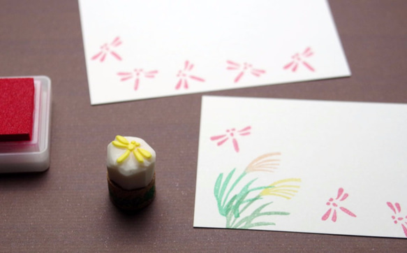 とんぼの消しゴムはんこ（持ち手つき） 1枚目の画像