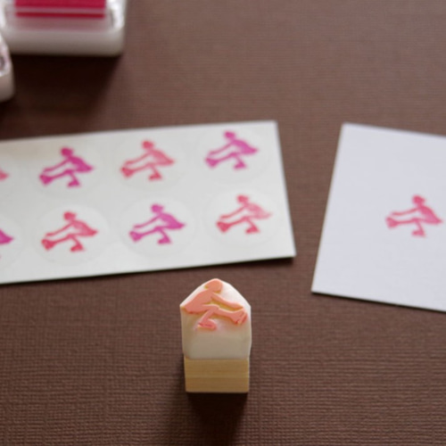 はんこ用画像 フィギュアスケート7】シットスピンシルエット消しゴムはんこ（持ち