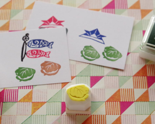 子供の日 柏餅の消しゴムはんこ（持ち手つき） はんこ・スタンプ かめ