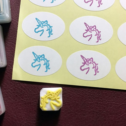 ユニコーン スタンプ 消しゴムはんこ × ユニコーンのミニ消しゴムはんこ（持ち手つき） はんこ