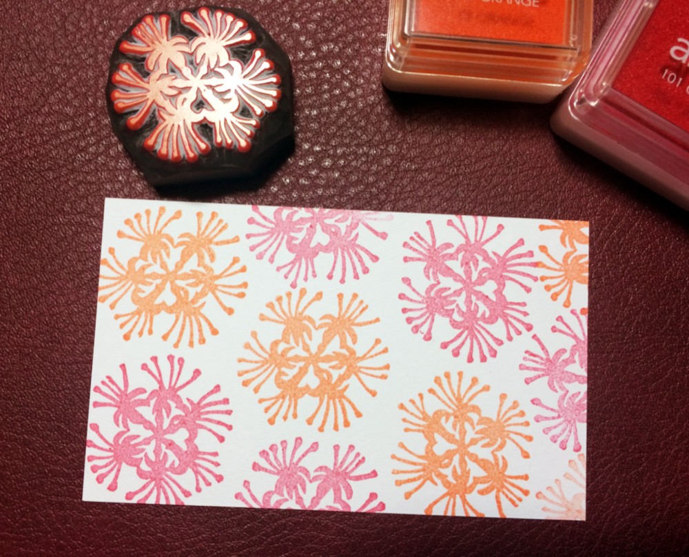 消しゴムはんこ　彼岸花(大)