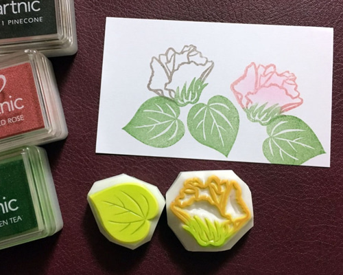 消しゴムはんこ　お花と葉っぱ 1_4236590083b870e6b8382be2a71a