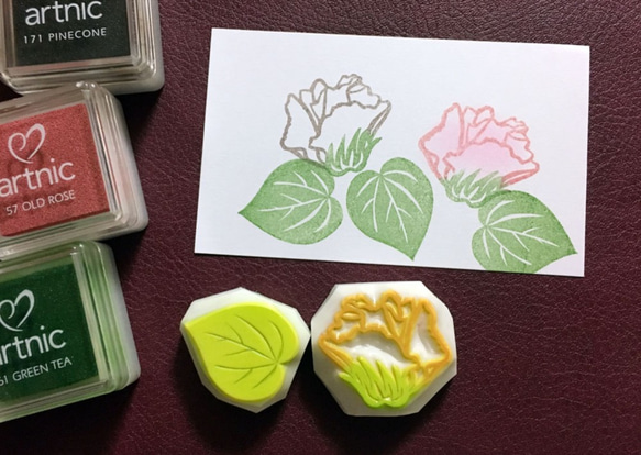 消しゴムはんこ　お花と葉っぱ 消しゴムはんこ「お花と葉っぱBOX」 | 31°N ハンドメイド雑貨のお店