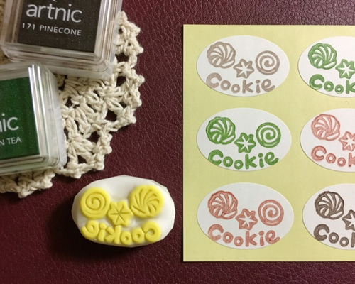 Cookie（クッキー）のテイスティシール用消しゴムはんこ（持ち手付き