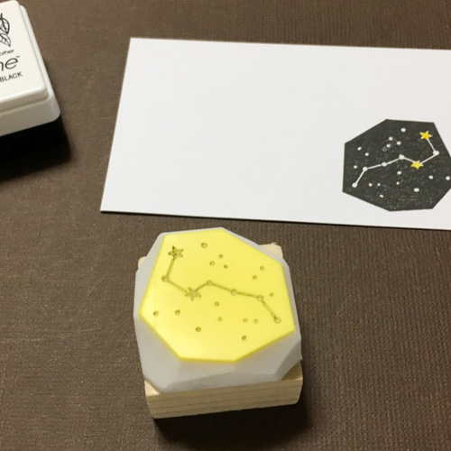 北斗七星の夜空消しゴムはんこ（持ち手つき）【星空シリーズ3】 はんこ