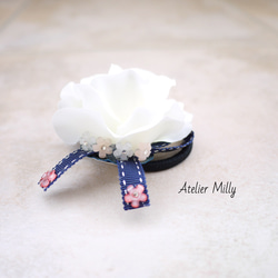【キッズ/子供/浴衣/発表会/七五三/結婚式】ホワイトローズに小花を添えて♡ 4枚目の画像