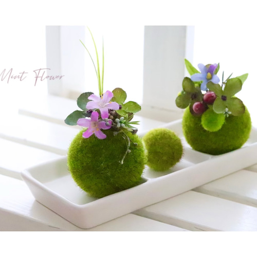 フェイクフラワー　苔玉 ミニ苔玉3個 セット売り(フェイクグリーン) アートフラワー MINT