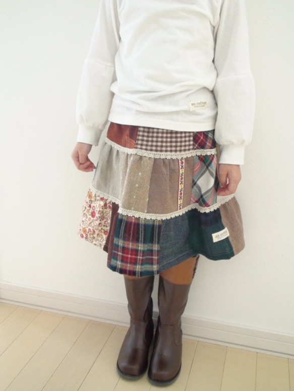 オーバーティアードスカートの型紙（子供用・テキストあり） 5枚目の画像