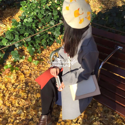 Sale【受注生産】イチョウ 銀杏 羊毛フェルトベレー帽 6枚目の画像