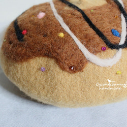 Sale 【受注生産】チョコレートドーナツ 羊毛フェルトベレー帽 3枚目の画像