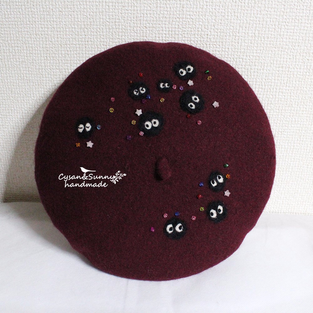 職人手作り♡可愛い半立体羊毛フェルトベレー帽♡新品未使用♡リス