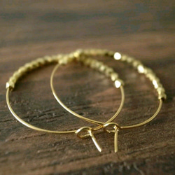 brass beads hoop pierces gold 2枚目の画像