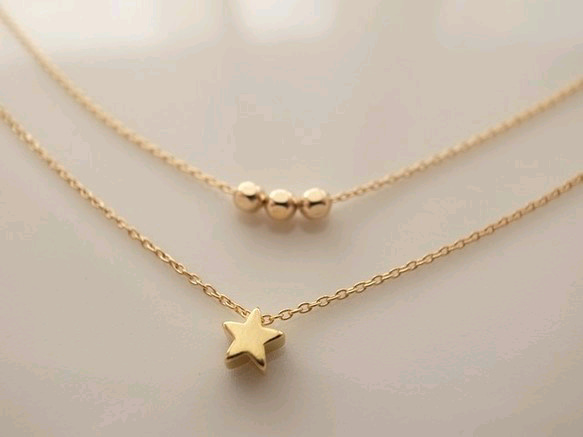 14kgf little star necklace 3枚目の画像